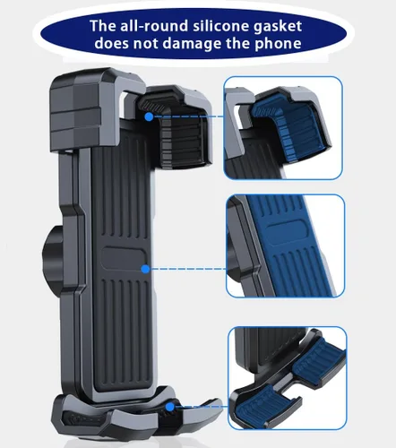 Vista 3 de Soporte de teléfono para motocicleta, manillar de teléfono para iPhone, Samsung, Android, 4-7 pulgadas, abrazadera para teléfono celular, kit