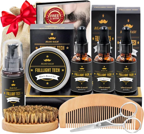 Vista 11 de Kit de barba con 3 aromas de aceite de barba y juego de jabón y bálsamo para barba de tabaco dulce