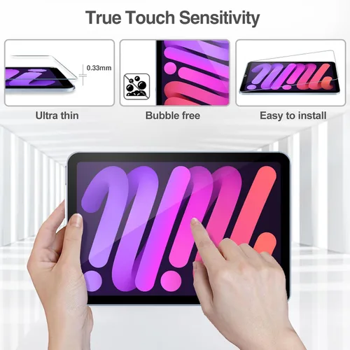 Vista 6 de ProCase Paquete de 1 protector de pantalla para iPad Mini 7 (A17 Pro) 2024 y iPad Mini 6 2021 de 8.3 pulgadas, protector de película de vidrio