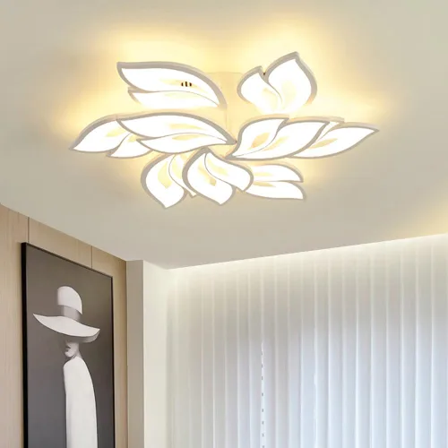 Vista 12 de Modern Floral LED Ceiling Light with Remote Control, 36W,Ceiling Light Fixture,Supports APP dimming, Suitable for bedrooms, Balconies, hallways