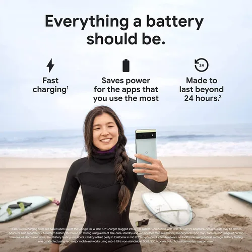 Vista 3 de Google Pixel 6 5G, versión estadounidense, 128GB, Stormy Black - Desbloqueado (renovado)