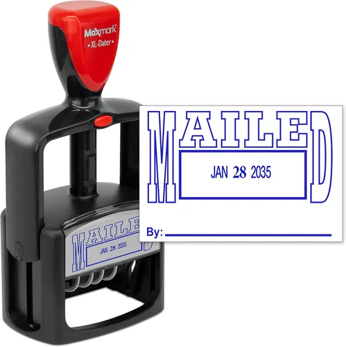 Vista 42 de MaxMark - Sello de fecha resistente estilo 5 con sello autoentintado E-MAILED - Tinta negra