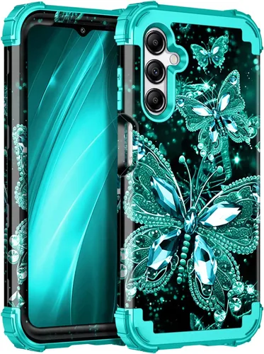 Vista 89 de Miqala Funda para Galaxy A14 5G, que brilla en la oscuridad, tres capas, resistente, a prueba de golpes, protección completa, parachoques