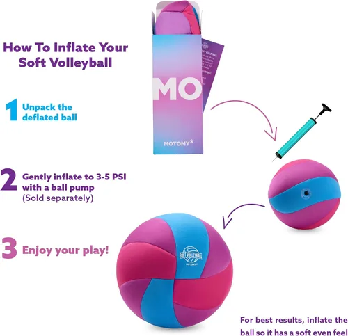 Vista 7 de MOTOMY™ Pelota de voleibol suave, pelota de entrenamiento interior sin dolor para niños y jóvenes, superficie extrasuave con rebote realista, pelota