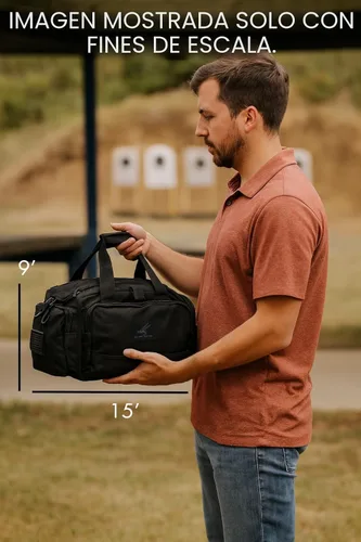 Vista 7 de Exos Tactical Range Bag - Medium Size Range Bag for Shooting - Gun Case for Handguns, Ammo Storage, Tactical Backpack, Molle Webbing, Free Subdued