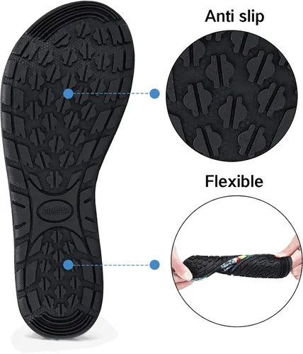 Vista 6 de Zapatos de agua para hombre y mujer de secado rápido para playa piscina natación buceo surf deportes acuáticos caminar yoga Mármol y negro