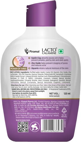 Vista 8 de Lacto Calamine Loción hidratante facial diaria para piel grasa, 4.06 onzas líquidas (4.1 fl oz), para espinillas, acné, manchas oscuras y puntos