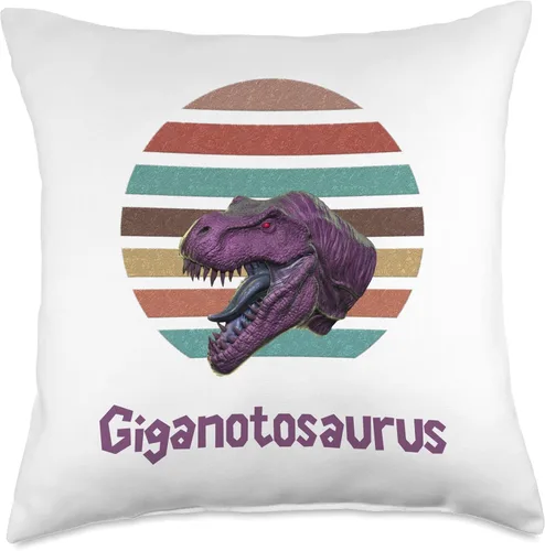 Vista 4 de Giganotosaurus Retro T rex prehistoric dinosaur Father's day Throw Pillow