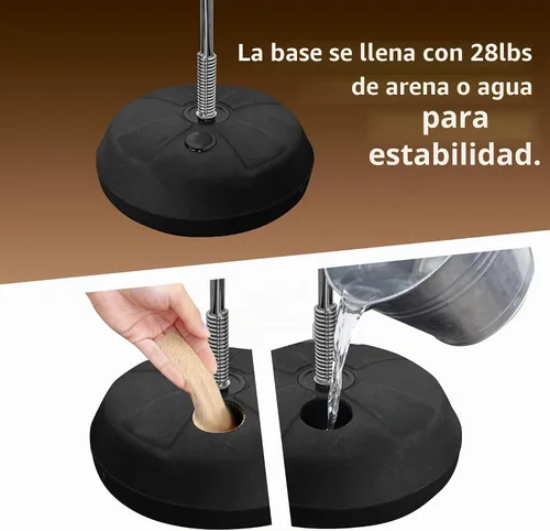 Vista 3 de Saco de boxeo con soporte para adultos y adolescentes - Saco de boxeo pesado, bolsa de boxeo y equipo de boxeo con bolsa de reflejos, bolsa