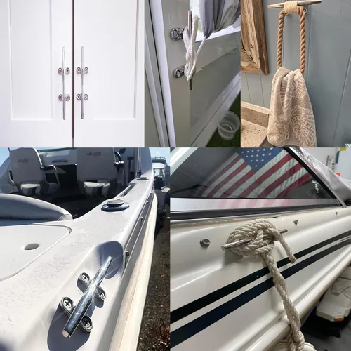 Vista 6 de MIZUGIWA Boat Cleats 316 Stainless Steel,4 inch 5 inch 6 inch 8 inch Marine Dock Cleat Open Base with Fasteners for Boat