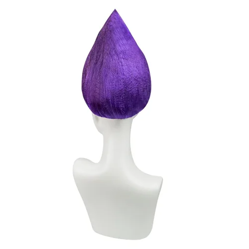 Vista 4 de Fenspeed Peluca de cosplay púrpura para mujeres y hombres, peluca de trol púrpura para Halloween, peluca corta de disfraz púrpura para fiesta
