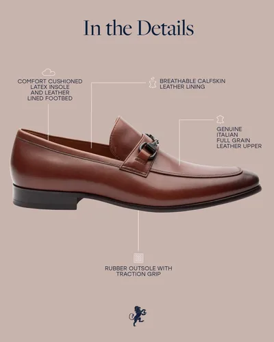 Vista 3 de Dunross & Sons Zapatos para hombre. Zapatos de vestir de cuero, mocasín con punta de cuero. Grayson versátil sin cordones con forro de cuero