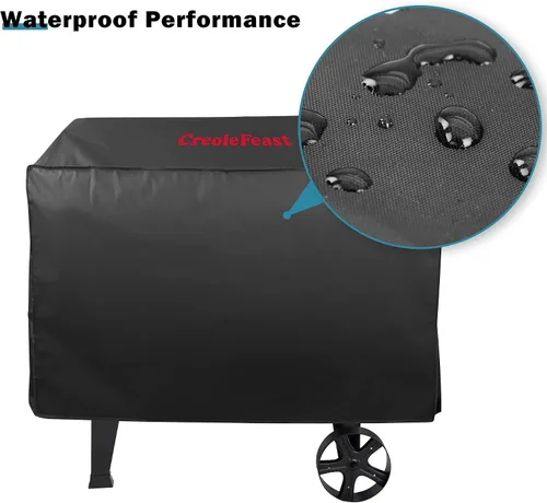 Vista 5 de Creole Feast CR1001A - Funda Oxford para parrilla, impermeable, resistente para protección contra todo el año, color negro