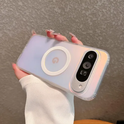 Vista 6 de Magnética para Google Pixel 8 Funda para Mujeres, [Efecto Holográfico Iridiscente que Cambia de Color] Funda Protectora de Teléfono Mate de Moda