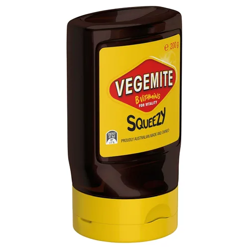 Vista 3 de Vegemite Crema Extensible – Botella de 200g – Formato de Expresión Conveniente – Rica en Vitaminas B – Fabricado en Australia