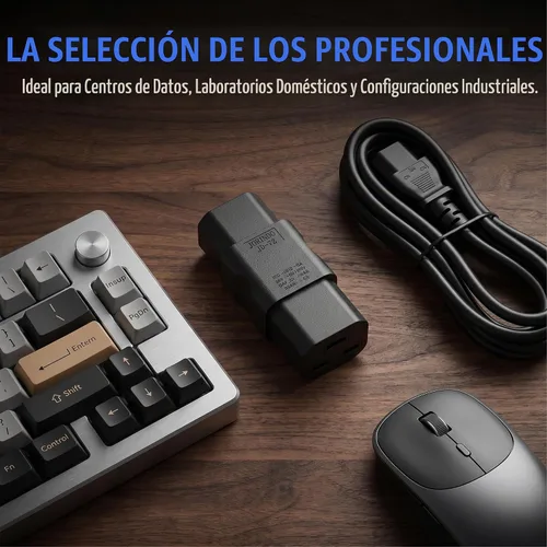 Vista 3 de IEC320 macho C14 a hembra C19 adaptador de CA, 15A/250V, 10A/200V, 3000W