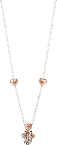 Vista 3 de Disney Minnie Mouse Sterling Silver Crystal Pendant Necklace, 18" Chain, Officially Licensed