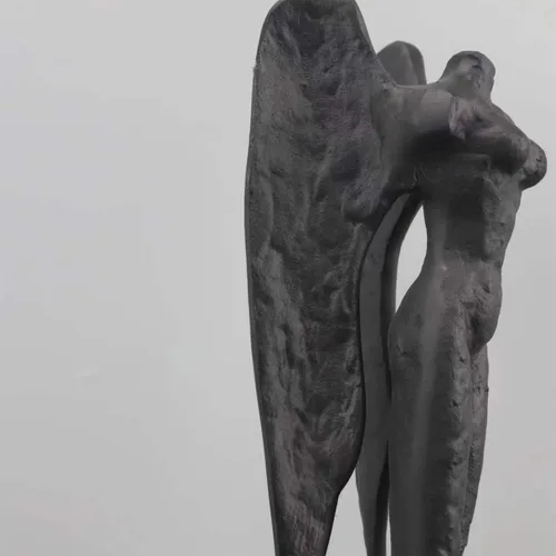 Vista 7 de Estatua de ángel sin cabeza de metal famoso de 20 pulgadas en pedestal blanco para exhibición del museo y decoración del hogar