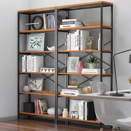 Vista 10 de Himimi Estantería Industrial de 5 Niveles, Librero Estante de Escalera de 58" de Alto, Estantes de Almacenamiento Unidad de Estantería, Muebles