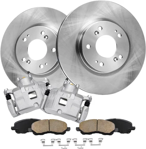 Vista 10 de Detroit Axle - Juego de 6 piezas de rotores de disco de freno delantero + pastillas de freno cerámicas de repuesto para Land Rover LR3 Range Rover