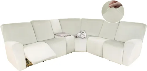 Vista 13 de HDCAXKJ Fundas de sofá seccional reclinable de terciopelo, cubierta de sofá seccional en forma de L, lavable, elástica, suave, para rincón