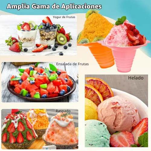 Vista 5 de ZENFUN 200 tazas de cono de nieve de flores coloridas con pajitas de cuchara (8 onzas)