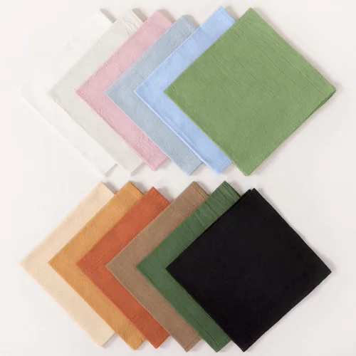 Vista 6 de Servilletas de tela de otoño, lavables, reutilizables, de lino, boda, fiesta, hogar, decoración de mesa Beige Set of 4 Bulk Cotton Napkins 17"x17
