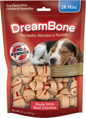 Vista 14 de DreamBone Mini masticables, hechos con pollo y verduras reales, masticables para perros sin cuero crudo, 8