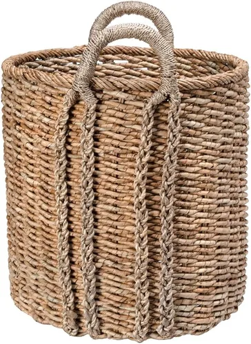 Vista 4 de KOUBOO Cesta de almacenamiento de pastos marinos, manta, canasta para almacenamiento de almohadas, cesta decorativa, organizador de juguetes