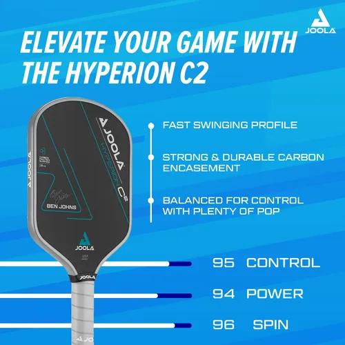 Vista 2 de JOOLA Professional Pickleball Paddles – Charged Surface Technology for Power & Feel – Select Perseus or Hyperion Shape – Fully Encased Carbon Fiber