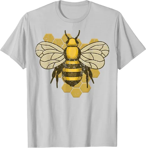 Vista 69 de Retro Beekeeper Beekeeper Honey Bumblebee Vintage Saves Bees T-Shirt Asphalt Grey