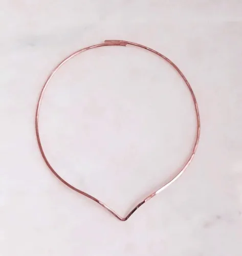 Vista 3 de Gargantilla de plata de ley, oro y bronce, aluminio, cobre, cuello en V, cheurón, collar de Navidad, dama de honor, 7º, 8º, 25 aniversario, regalo