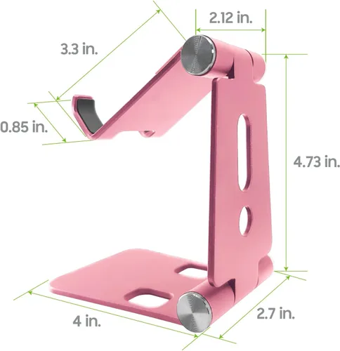 Vista 6 de Soporte para teléfono celular con soporte de montaje ajustable, soporte de escritorio de aluminio para teléfono celular, tabletas, iPads, soporte