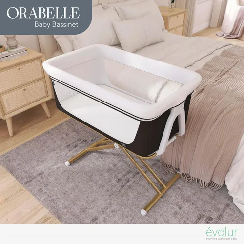 Vista 8 de Evolur Orabelle Moisés de noche – Moisés de viaje ajustable, plegable y ligero para bebé 5-Level Height Adjustable, Breathable Mesh & Plush