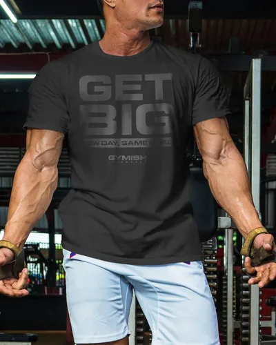Vista 3 de Camisetas de entrenamiento para hombres, camiseta de gimnasio con el mismo objetivo de conseguir un día grande, divertida camiseta de levantamiento