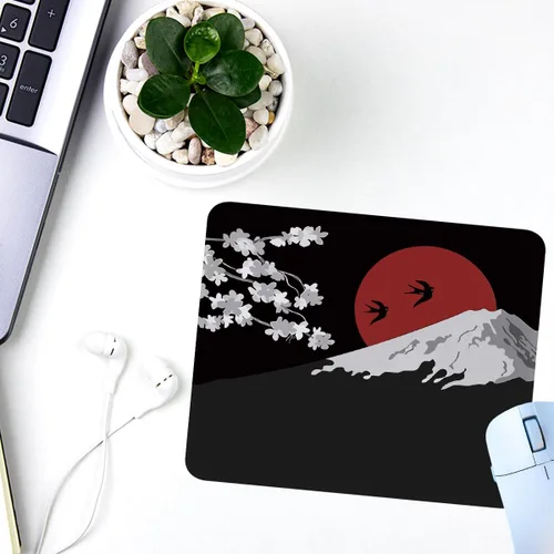 Vista 5 de 1 unids Monte Fuji con flores de cerezo antideslizante alfombrilla de ratón de goma para juegos, oficina, trabajo, deportes electrónicos, teclado