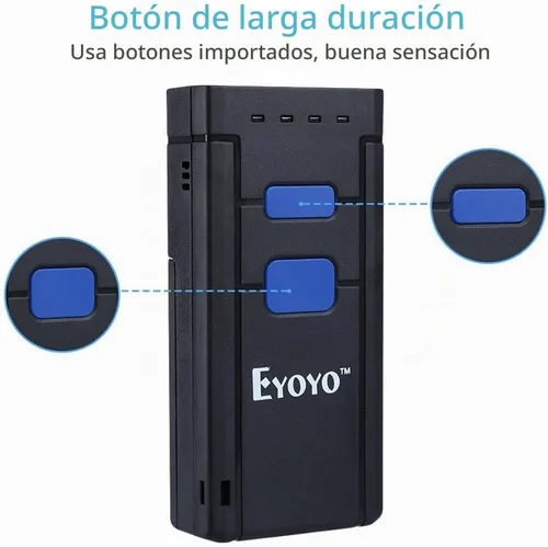 Vista 8 de Eyoyo Mini escáner de código de barras inalámbrico 1D Bluetooth, Bluetooth 3 en 1 y conexión inalámbrica y cableada 2.4G, lector de código de barras