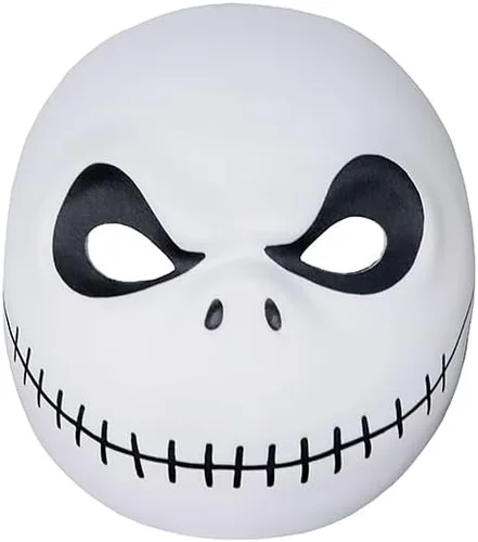 Vista 7 de Lgandpg Disfraz de Jack de Pesadilla para niños, overol Skellington para Halloween, Navidad, disfraz con máscara