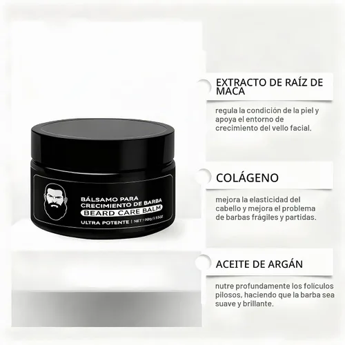 Vista 5 de Estimulante para Barba, Apolo Cosmetics Para Barba, Ultra Potente Bálsamo de Crecimiento, New De Barba, Estimulante Barba Hidrata y Fortalece