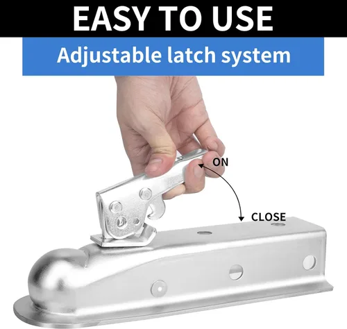 Vista 7 de Acoplador Recto de Lengua de Remolque para Bola de 2", Acoplador de Remolque de Ancho de Canal de 2", 3,500LBS