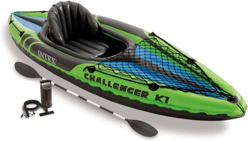 Vista 2 de Intex Challenger K1 Kayak deportivo inflable para 1 persona, con remos y bomba