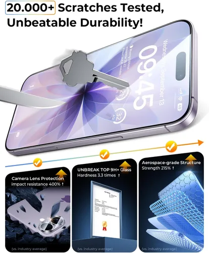 Vista 7 de Paquete de 2+2 protectores de pantalla de privacidad para iPhone 17