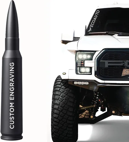 Vista 9 de EcoAuto Badass Bullet - Antena de repuesto para Dodge Ram y Ford F150 F250 F350 Super Duty Raptor Bronco Trucks – Diseño antirrobo – Antena de radio