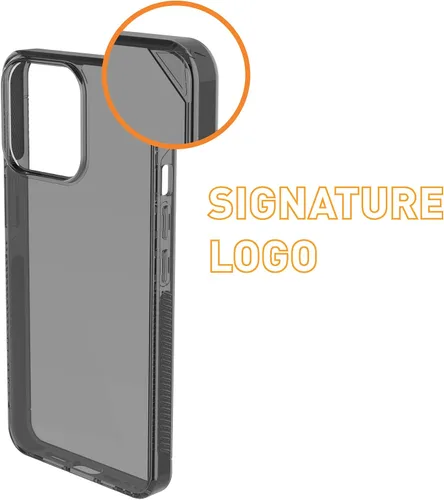 Vista 3 de Armor Signature - Funda compatible con MagSafe, para iPhone 14 Pro Max (gris cristal con cinta gris)
