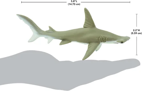 Vista 3 de Safari Ltd. Figura de tiburón Hammerhead – Figura detallada de plástico de 6.5 pulgadas – Divertido juguete educativo para niños, niñas y niños a