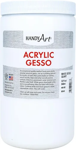 Vista 10 de Handy Art Student Acrylic 32 onzas, Black Gesso