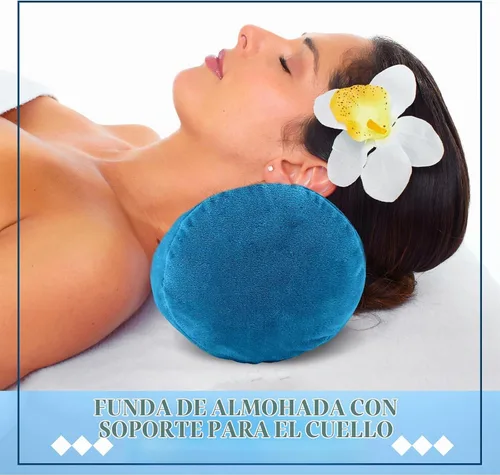 Vista 3 de Newwiee - 2 fundas de almohada para el cuello, 16 x 6 pulgadas, felpa corta, color azul