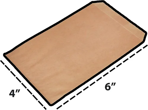Vista 3 de CuteBox - 100 bolsas de regalo de papel plano marrón kraft de 4 x 6 pulgadas para mercancías, manualidades, recuerdos de fiesta, venta al por menor