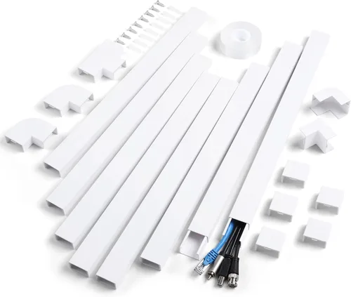 Vista 9 de Ocultacables de Pared para Un Cable, Cubiertas de Cable de Pared de 136 pulgadas, Kit de Cubierta de Cable de Instalación Fácil, Canaleta de Cables