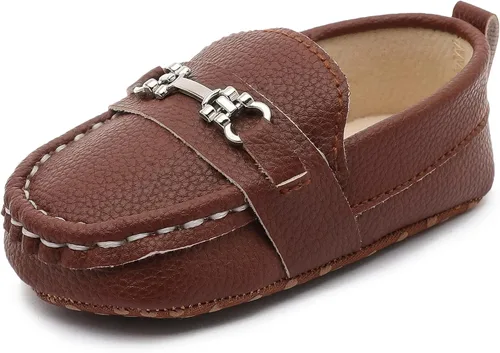 Vista 21 de LONSOEN - Zapatos de cuna para aprender a caminar, de vestir, para niños y niñas 209 Negro